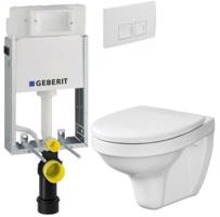 GEBERIT KOMBIFIXBasic vč. bílého  tlačítka DELTA 50 + WC CERSANIT DELFI + SEDÁTKO 110.100.00.1 50BI DE1