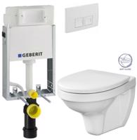 GEBERIT KOMBIFIXBasic vč. bílého  tlačítka DELTA 50 + WC CERSANIT DELFI + SOFT SEDÁTKO 110.100.00.1 50BI DE2