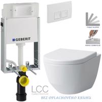 GEBERIT KOMBIFIXBasic vč. bílého  tlačítka DELTA 50 + WC LAUFEN PRO LCC RIMLESS + SEDÁTKO 110.100.00.1 50BI LP2