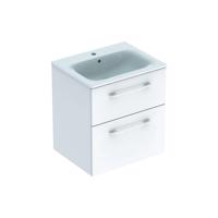 GEBERIT Selnova Square Umyvadlová skříňka 64x59x48 cm, s umyvadlem, 2 zásuvky, lesklá bílá 501.236.00.1