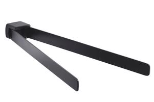 Gedy PIRENEI dvojitý držák ručníků otočný 350, černá mat PI2314