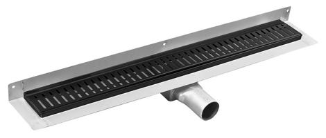 GELCO MANUS ONDA nerezový sprchový kanálek ke stěně 650x112x55, černý, GMO22B GMO22B