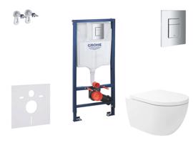 GROHE Rapid SL Set předstěnové instalace, klozetu Oudee Vortex a sedátka softclose, tlačítko Skate Cosmopolitan, chrom SANI11BA3107