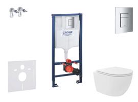 GROHE Rapid SL Set předstěnové instalace, kompaktního klozetu Oudee Vortex a sedátka softclose, tlačítko Skate Cosmopolitan, chrom SANI11BA3105