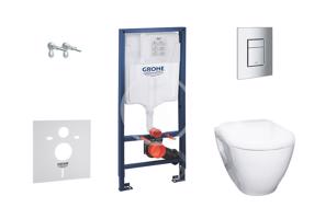 GROHE Solido Set předstěnové instalace, klozetu Bau Ceramic a sedátka softclose, tlačítko Skate Cosmopolitan, chrom 38528SET-KH