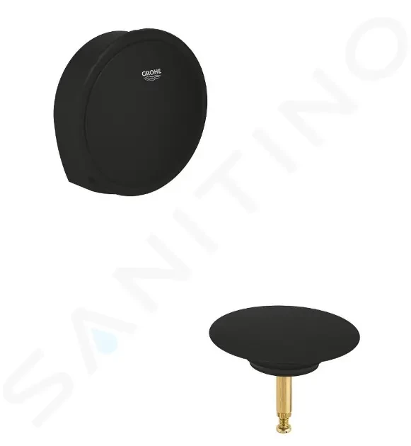 GROHE Talentofill Vrchní sada vanové napouštěcí, odtokové a přepadové soupravy, phantom black 19952KF0
