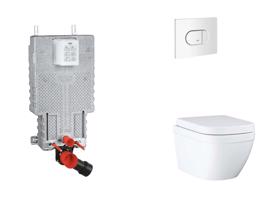 GROHE Uniset Set předstěnové instalace, klozetu, sedátka SoftClose a tlačítka Arena Cosmopolitan, Triple Vortex, alpská bílá SANI15BB3108