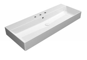 GSI KUBE X keramické umyvadlo 120x47cm, 3 otvory, bílá Extra Glaze 9424311