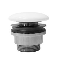 GSI umyvadlová výpust 5/4“, neuzavíratelná, keramická zátka, 5-65, bílá ExtraGlaze PVC11