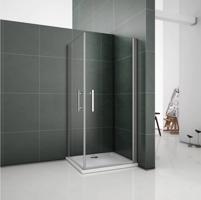 H K Sprchový kout SOLO D1 R909, 90x90x185 se dvěma jednokřídlými dveřmi, rohový vstup včetně sprchové vaničky z litého mramoru SE-SOLOD1R909/THOR-90SQ