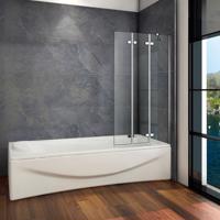 H K Vanová zástěna S3 CLEAR 100x140 třídílná sklopná, čiré sklo SE-S3CLEAR100