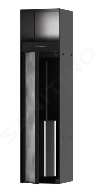 HANSGROHE XtraStoris Rock Podomítkový držák toaletního papíru s WC štětkou, s dvířky, matná černá 56062670