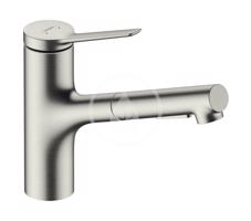HANSGROHE Zesis M33 Dřezová baterie 150, s výsuvnou sprškou, vzhled nerezu 74800800