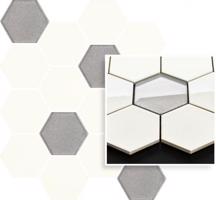 Hexagon mozaika univerzální Bianco Paradyz Mix 22x25,5 cm