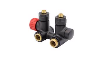 HOPA THERMCOMB-SET, středový ventil (Z4K) s připojením pro elektrickou tyč Barva Černá matná tmavá, Varianta Levá RDTHERCOMSETLMB