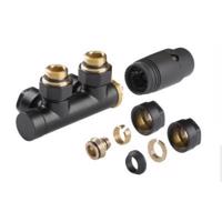 INVENA Termostatická sada ventilů, typ DUOPLEX, pro středové připojení, barva: černá CZ-91-015-S