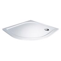 MEREO Čtvrtkruhová sprchová vanička, 90x90x3 cm, R500, bez nožiček, litý mramor CV45M