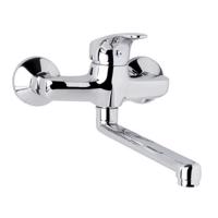 Mereo Dřezová nástěnná baterie, Sonáta, 100 mm, s ramínkem plochým rovným 210 mm, chrom CB302AN