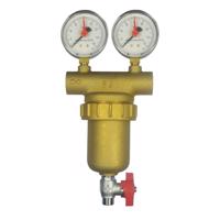 MEREO Klum Samočistící filtr mosazný, včetně manometrů 1/2" MALGORANI WA202