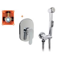 MEREO Podomítková baterie s bidetovou sprchou, Zuna, Mbox, oválný kryt, chrom CB60105ZBS