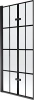 MEXEN Castor vanová zástěna 2-křídlo 80 x 150 cm, černá vzor, černá 892-080-002-70-77