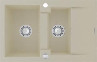 MEXEN Gaspar žula dřez 1,5-mísa dřez s vypouštěním krátký odkapávač 737x475 mm, béžová 6507731505-69