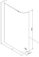 MEXEN KIOTO walk-in 110x200 cm 8mm, transparent samostatné sklo zaoblené 800-110-000-00-06