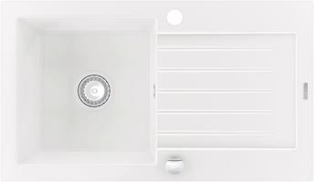 MEXEN Pablo granitový dřez 1 s odkapávačem 752x436 mm, bílá 6510751010-20