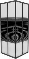 MEXEN Rio sprchový kout čtverec 90 x 90, pruhy, černá  860-090-090-70-20