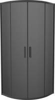 MEXEN Rio sprchový kout čtvrtkruh 90 x 90, grafit, černá 863-090-090-70-40
