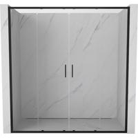 MEXEN/S Exo dvojité posuvné sprchové dveře 180 cm, transparent, černá 8152-180-000-70-00