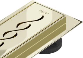 MEXEN/S Flat 360° M18 podlahový žlab otočný 80, zlatý 1523080-40