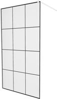 MEXEN/S KIOTO Sprchová zástěna WALK-IN 120 x 200, transparent/černý vzor 8 mm, bílá 800-120-101-20-77