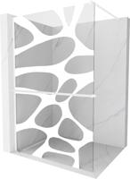 MEXEN/S Kioto+ Sprchová zástěna WALK-IN s poličkou a držákem ručníků 80 x 200 cm, bílý vzor, bílá 800-080-121-20-97