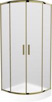 MEXEN/S Rio sprchový kout čtvrtkruh 80 x 80, dekor, zlato + vanička Rio včetně výpustě 863-080-080-50-30-4710