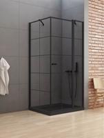 New trendy Sprchový kout New Soleo Black 90x90 cm pravý s pevným dílem s ozdobnými profily