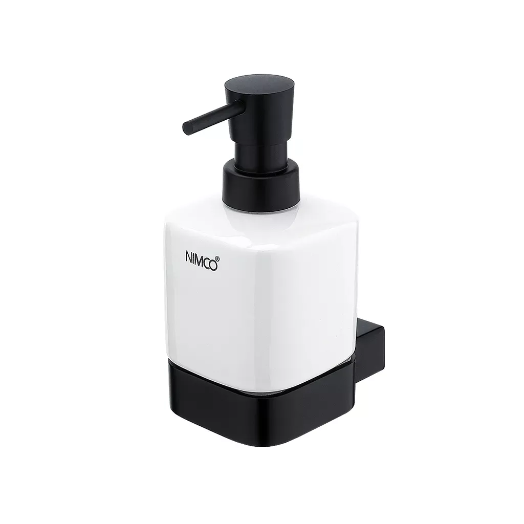 Nimco Kibo černá mat dávkovač tekutého mýdla pumpička mosaz Ki-14031K-T-90 Ki-14031K-T-90