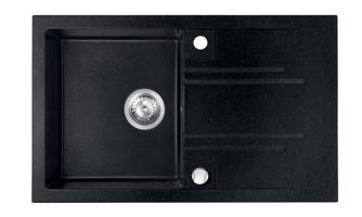 NOVASERVIS Granitový dřez s odkapem, s přepadem z dřezu, grafit DRGM48/78HA