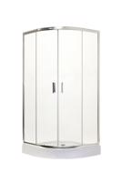 OLSEN SPA Čtvrtkruhový sprchový kout s vaničkou BILBAO Barva rámu Chrom/Leštěný hliník (ALU), Rozměr A 90 cm, Rozměr B 90 cm, Směr zavírání Univerzální Levé / Pravé, Výplň Pear bezpečnostní sklo 5 mm OLBBIL90CP