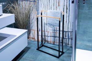 OLSEN SPA Věšák do koupelny kov (černá barva), bambus KD02061807