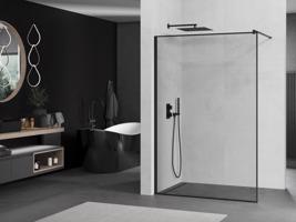 OLSEN SPA Walk-in sprchový kout ALGORA BLACK Barva rámu Černá, Rozměr A 120 cm, Rozměr C 200 cm, Směr zavírání Univerzální Levé / Pravé, Výplň Malované bezpečnostní sklo 8 mm OLBALGO120BC