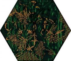 Paradyz Hexagon skleněný Intense Tone Green dekor B 19,8x17,1 cm