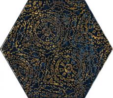 Paradyz Hexagon skleněný Urban Colours Blue dekor A 19,8x17,1 cm