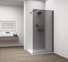 POLYSAN ESCA BLACK MATT jednodílná sprchová zástěna k instalaci ke stěně, kouřové matné sklo, 800  ES1480-02