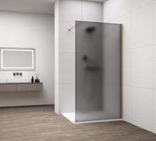 POLYSAN ESCA GOLD MATT jednodílná sprchová zástěna k instalaci ke stěně, kouřové matné sklo, 1200  ES1412-04