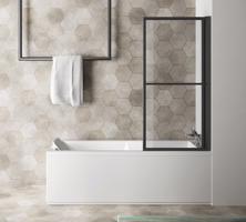 POLYSAN KAGERA vanová zástěna s pneumatickým zdvihem, š. 710, černá mat, čiré sklo 30336B