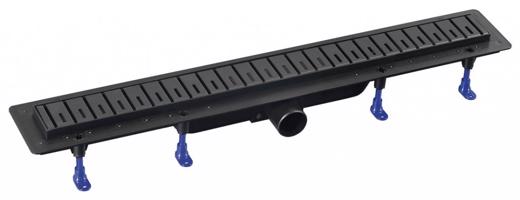 POLYSAN KLAVER podlahový žlab s nerezovým roštem, L-810, DN50, černá mat 73731B