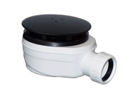 POLYSAN Vaničkový sifon, průměr 90, DN40, nízký, krytka černá mat 1716B