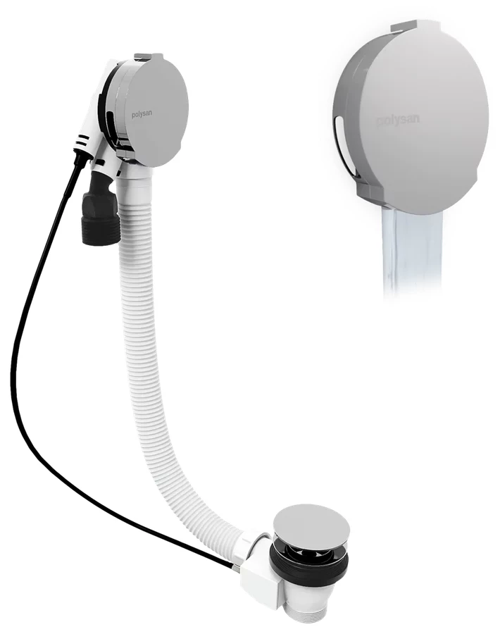 POLYSAN Vanová souprava s napouštěním, bovden, délka 600, zátka 72, chrom 71851