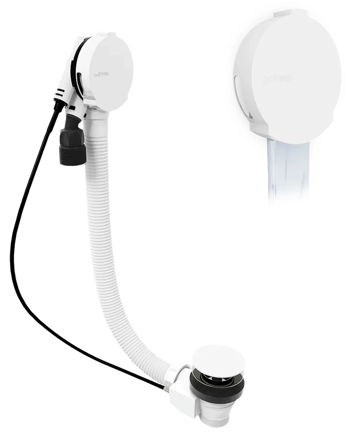 POLYSAN Vanová souprava s napouštěním, bovden, délka 800, zátka 72, bílá 71853.10